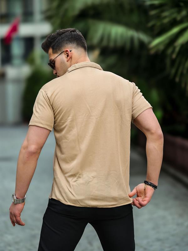 Chemise homme fit rayée manches courtes en coton