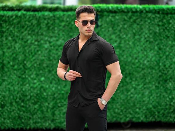 Chemise homme fit rayée manches courtes en coton