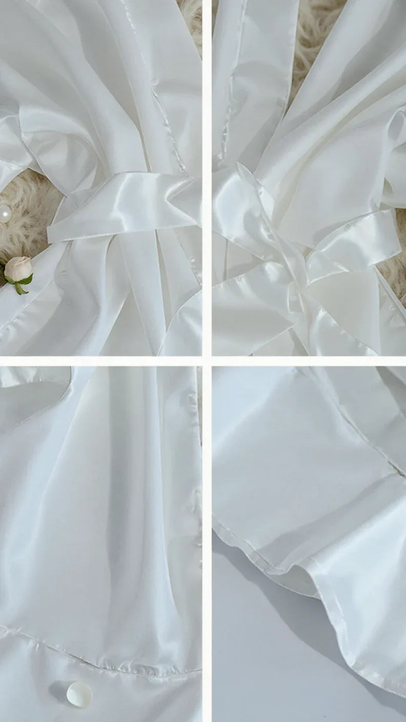 Kimono en satin à volants élégant - Justyol