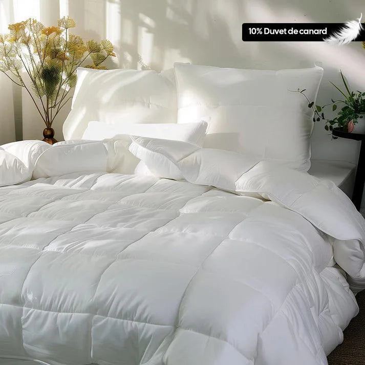 Couette premium mi-saison enveloppe 100% coton - Duvet de canard 200g - Justyol