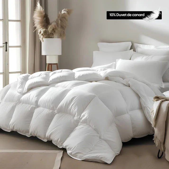 Couette premium mi-saison enveloppe 100% coton - Duvet de canard 300g - Justyol