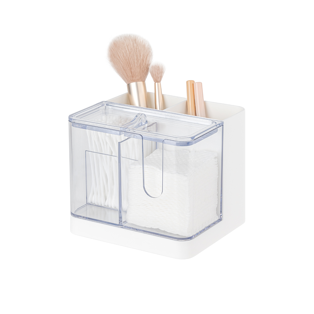 Organisateur de Pinceaux de Maquillage FRANCO - Boîte de Rangement Cosmétique Transparente -