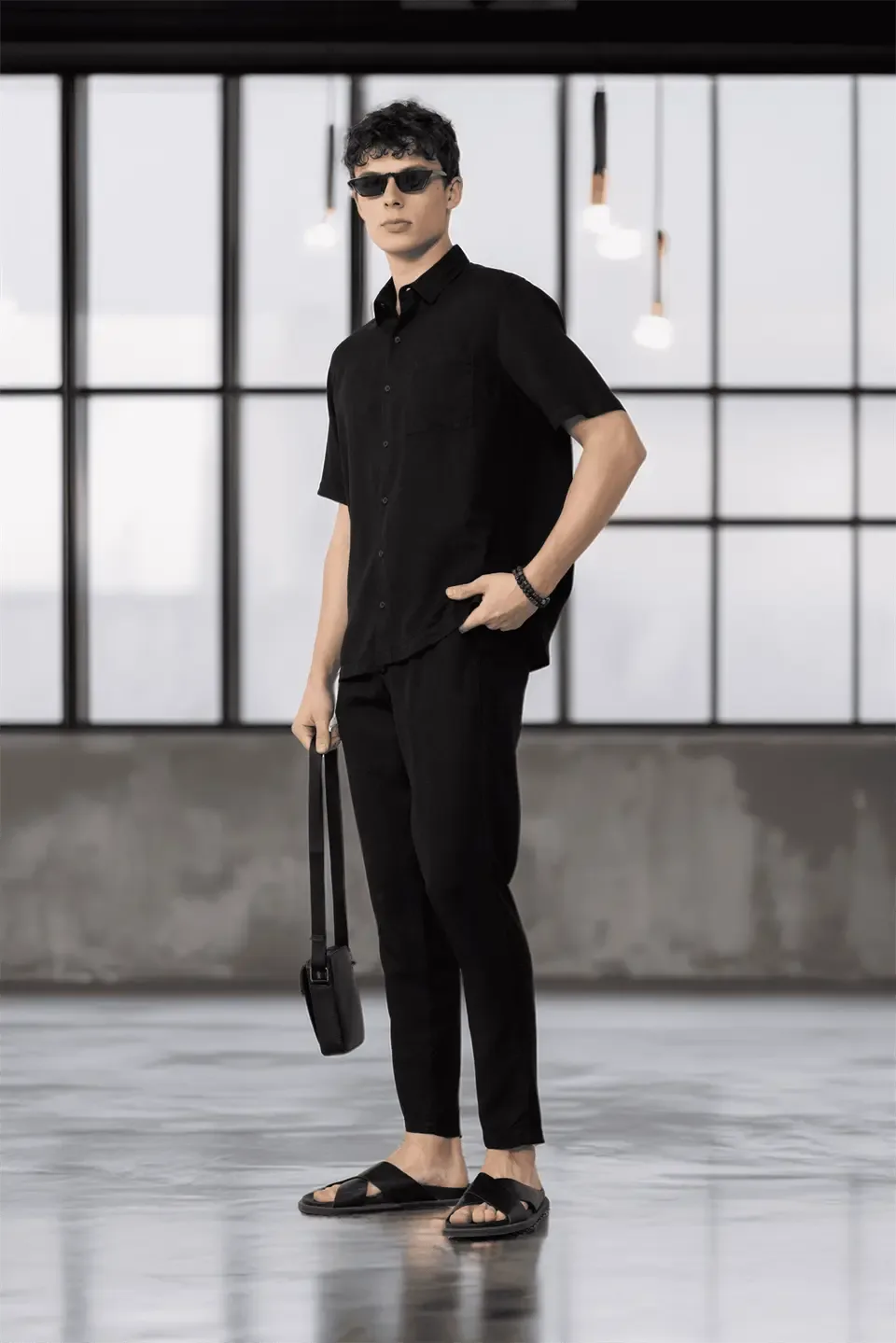 pantalon homme coton naturel cordon et zip - Justyol