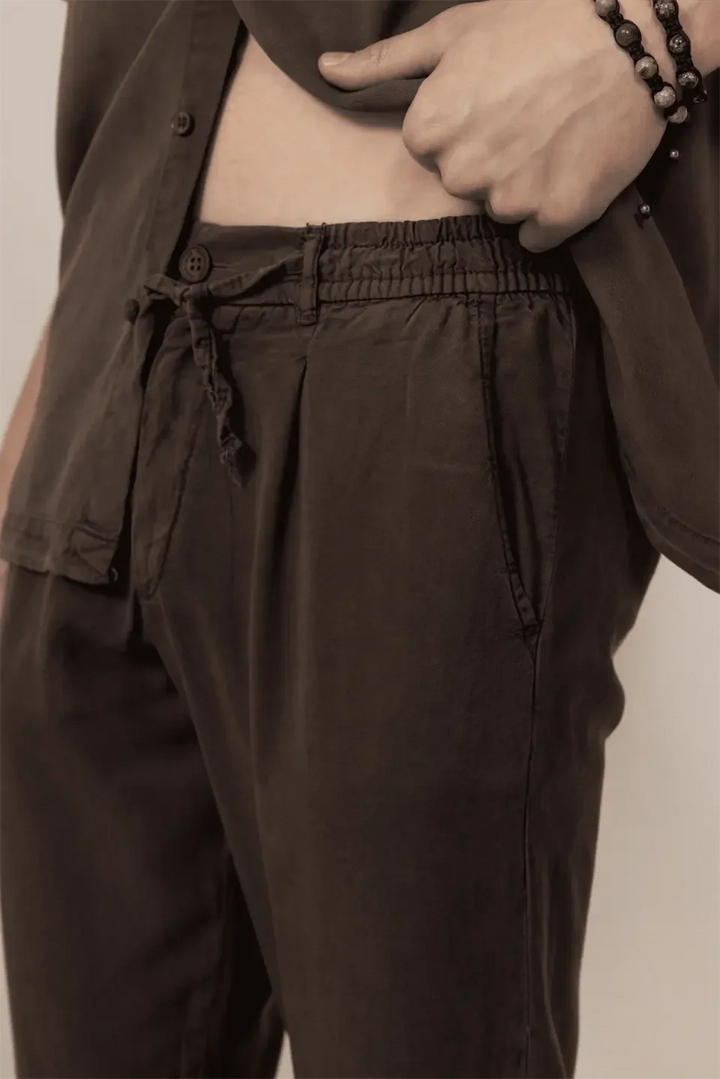 Pantalon Homme en Coton à Taille Ajustable