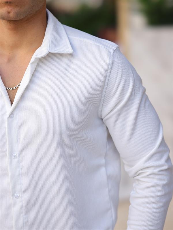 Chemise en velours en coton à motif discret