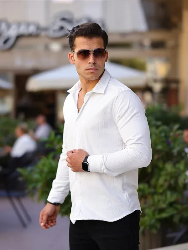 Chemise en velours en coton à motif discret