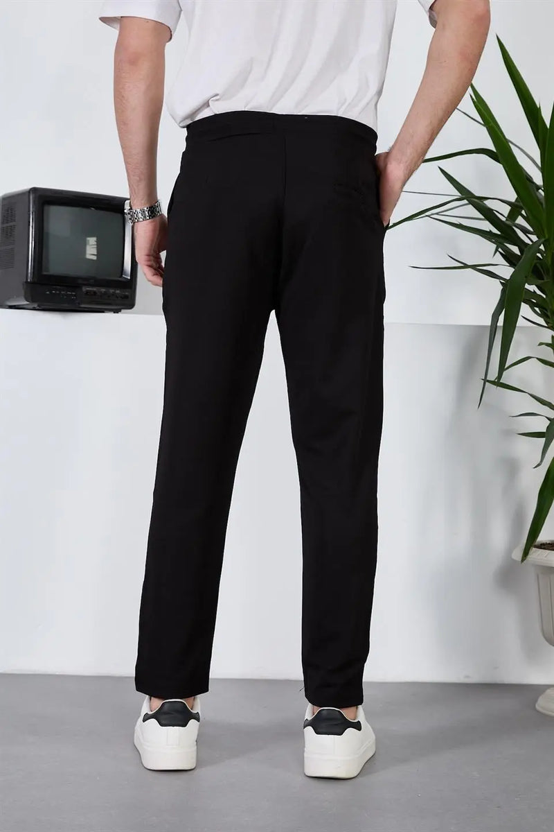 Pantalon Homme Texturé à Taille Élastique