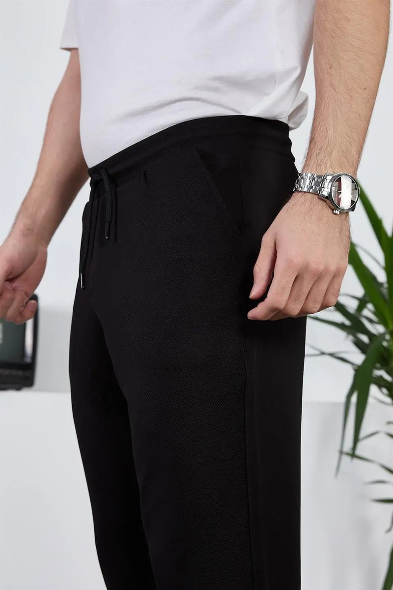 Pantalon Homme Texturé à Taille Élastique