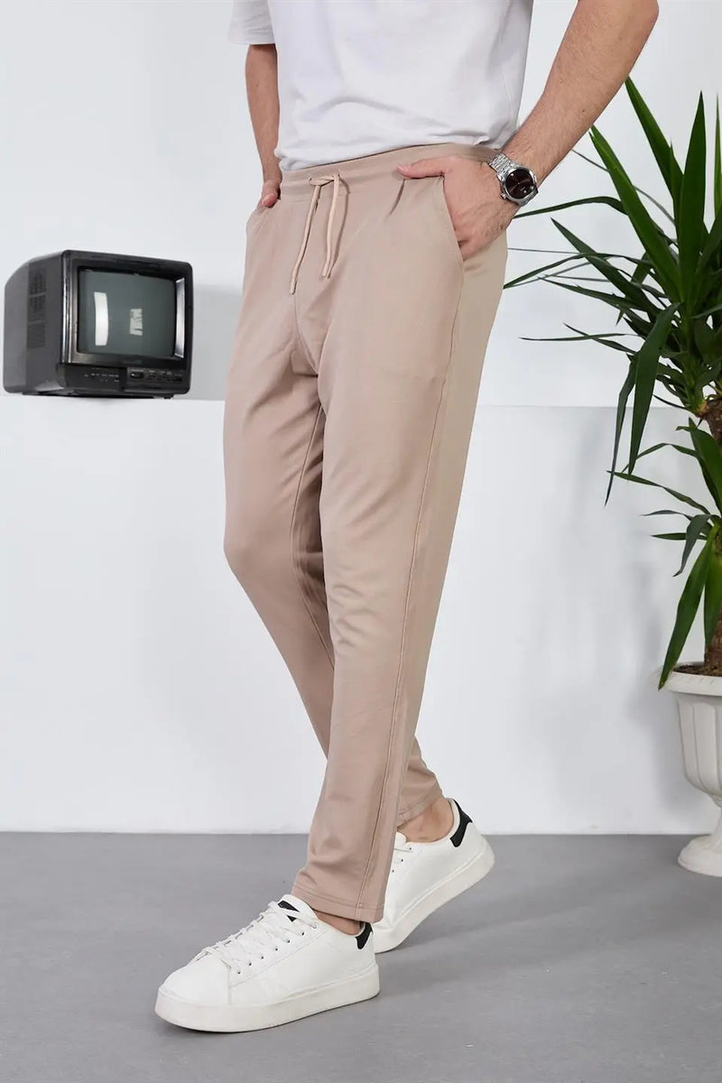 Pantalon Homme Texturé à Taille Élastique