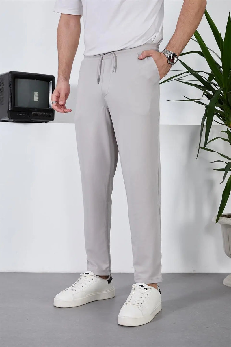 Pantalon Homme Texturé à Taille Élastique