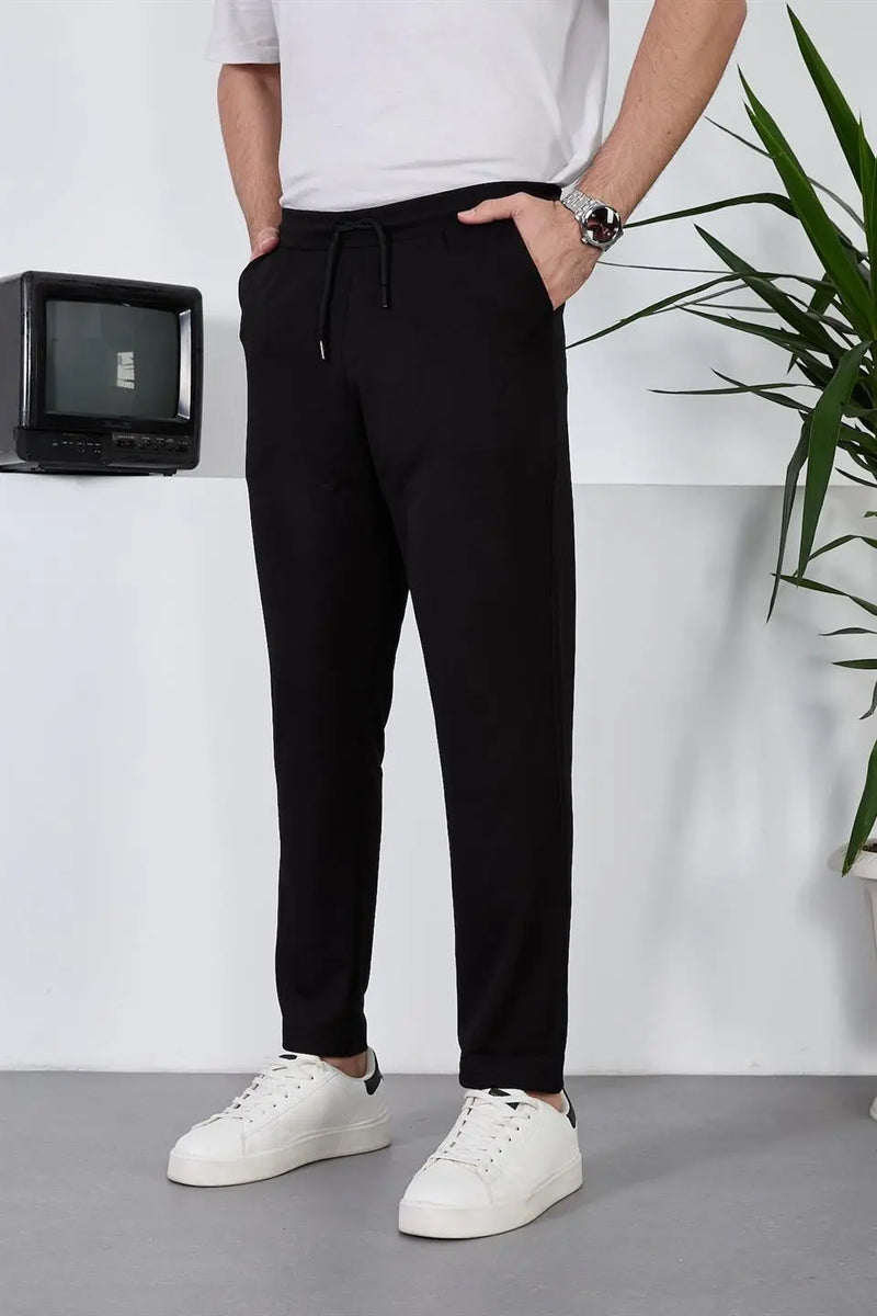 Pantalon Homme Texturé à Taille Élastique