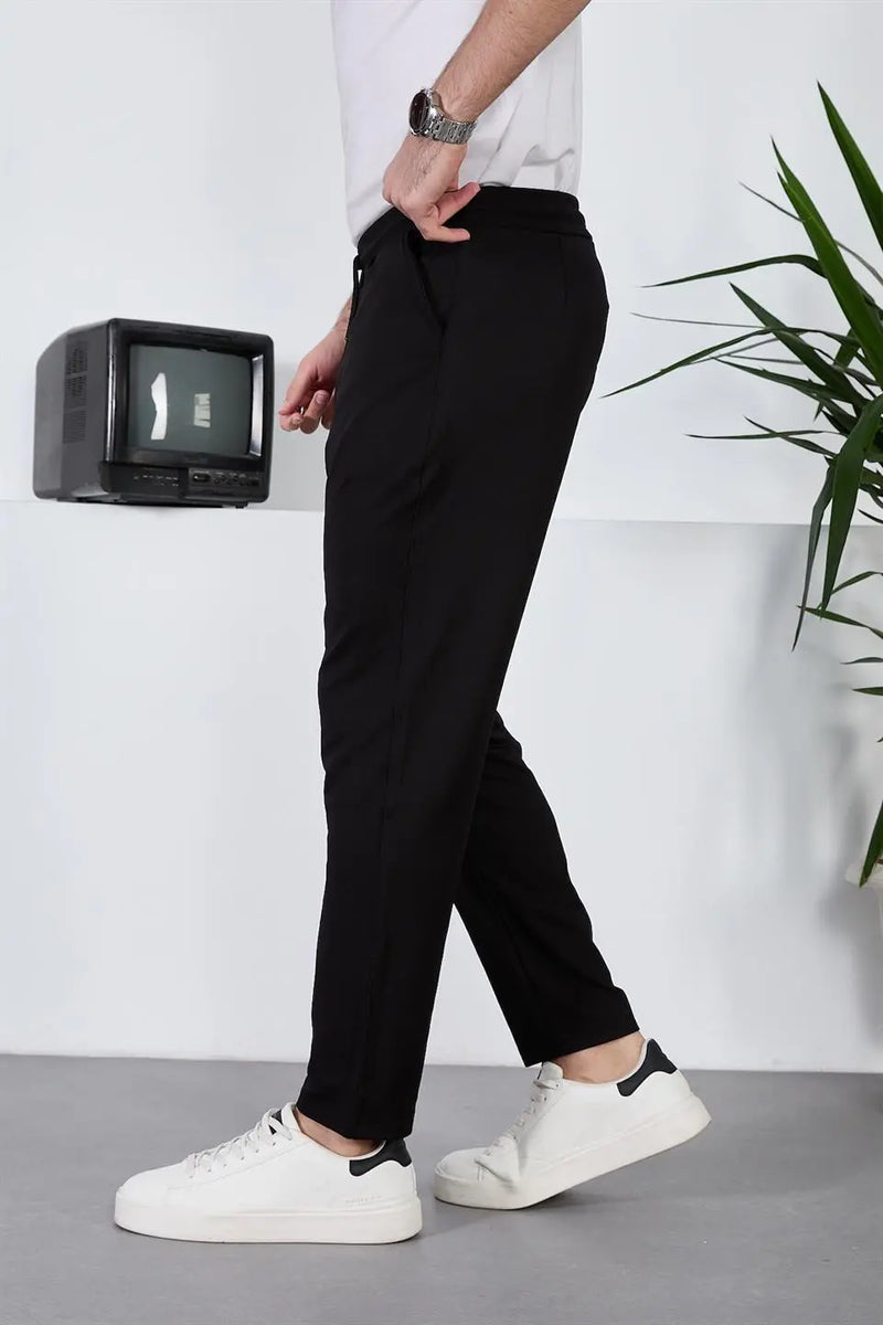 Pantalon Homme Texturé à Taille Élastique