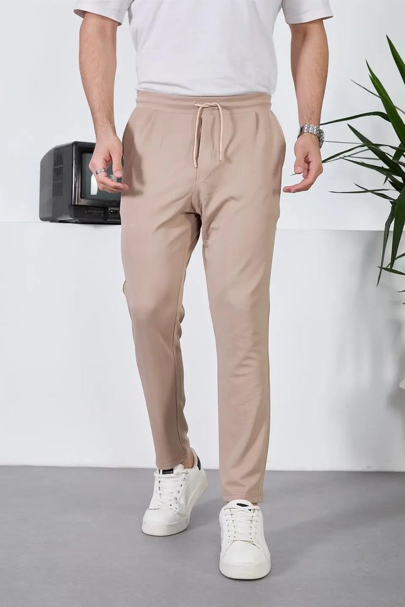 Pantalon Homme Texturé à Taille Élastique