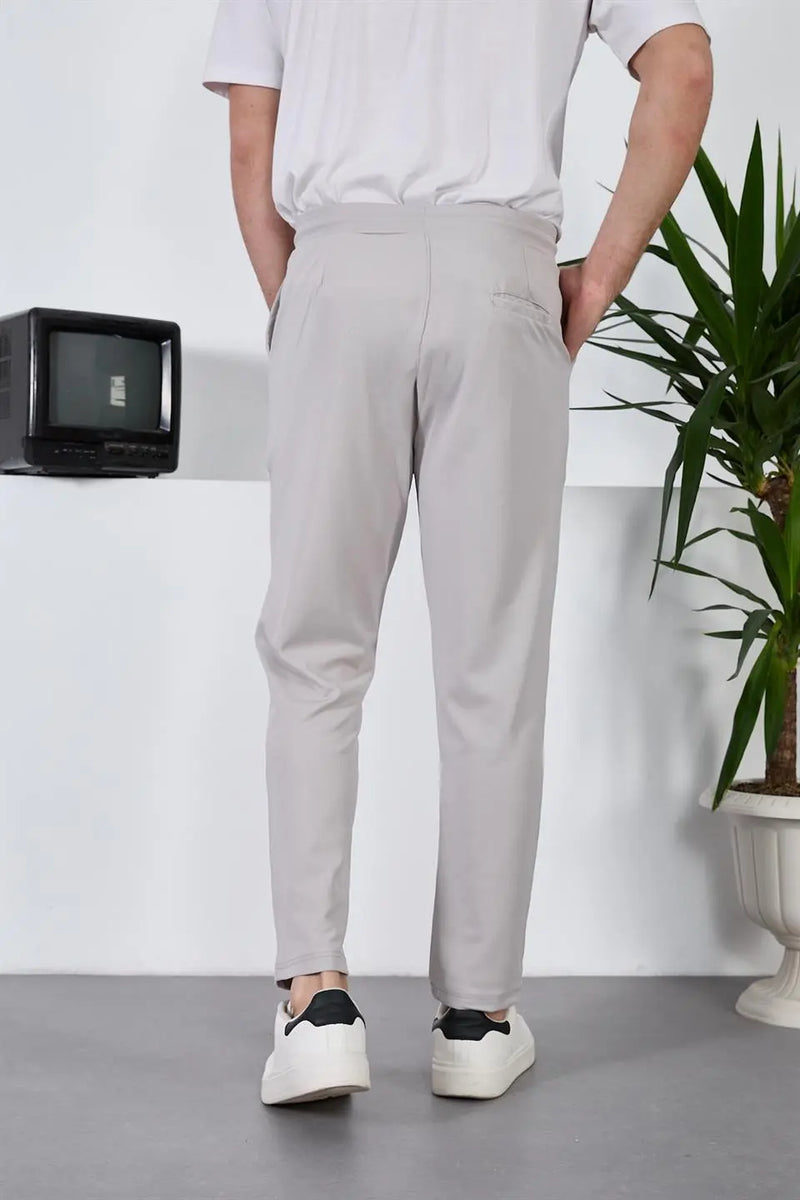 Pantalon Homme Texturé à Taille Élastique