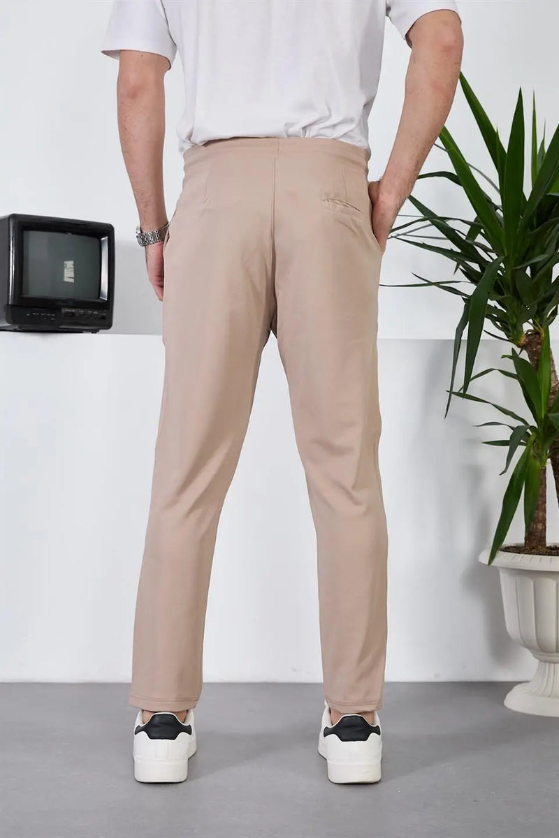 Pantalon Homme Texturé à Taille Élastique