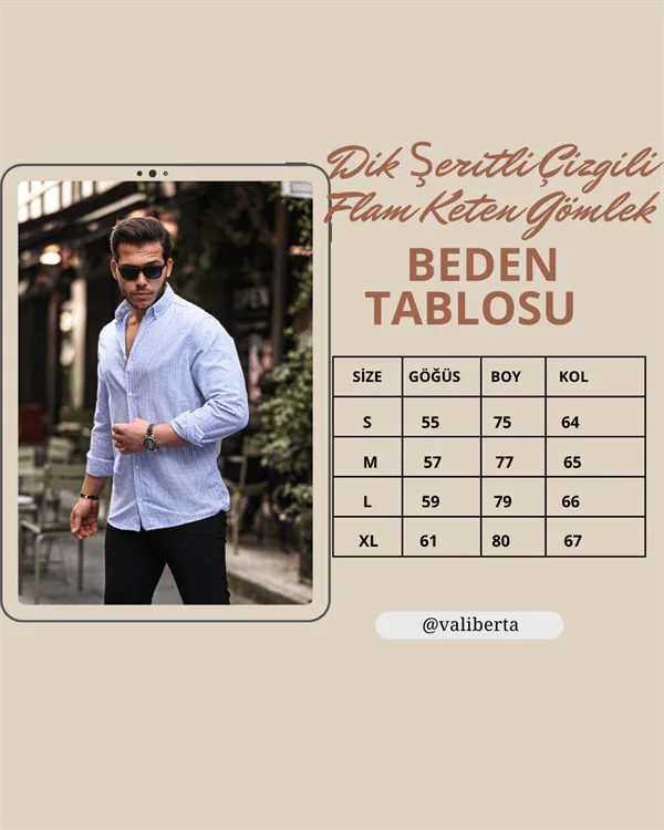 Chemise homme en lin flam rayée à fines bandes verticales - Justyol