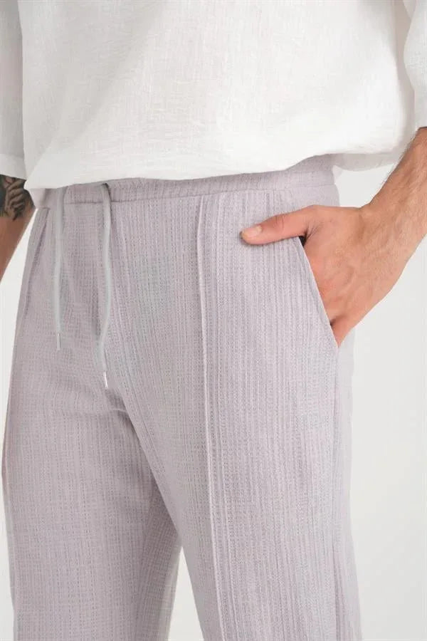 Pantalon homme baggy en coton à taille élastique - Justyol