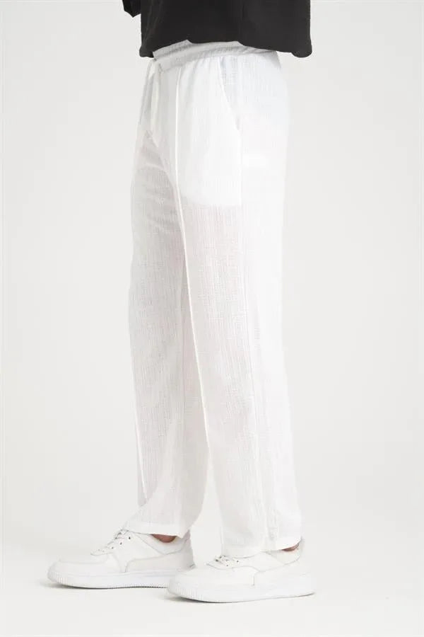 Pantalon homme baggy en coton à taille élastique - Justyol