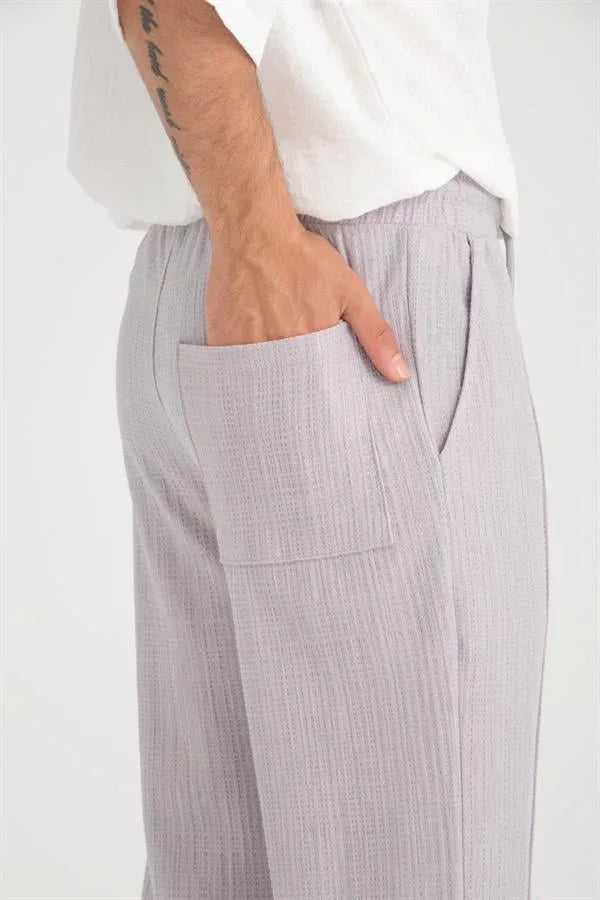 Pantalon homme baggy en coton à taille élastique - Justyol