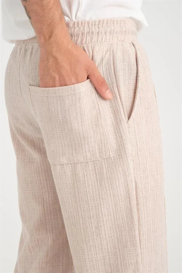 Pantalon homme baggy en coton à taille élastique - Justyol