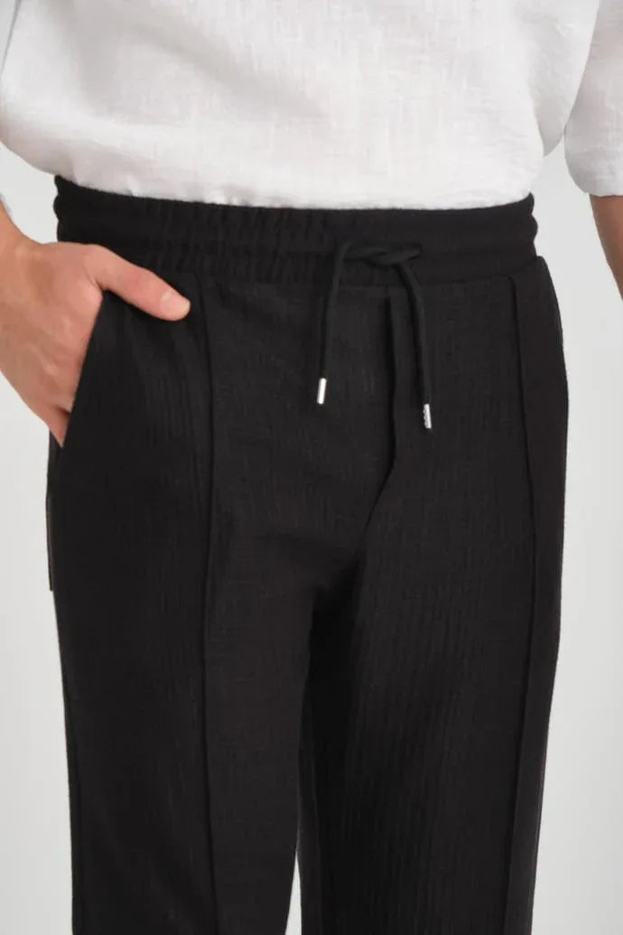 Pantalon homme baggy en coton à taille élastique - Justyol