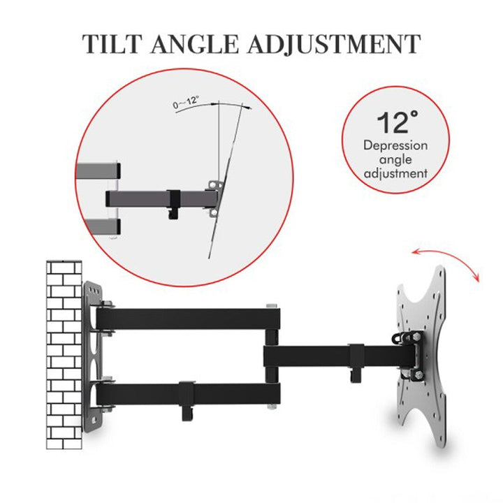 Support TV mobile 17-42”, orientable et inclinable pour plus de confort.