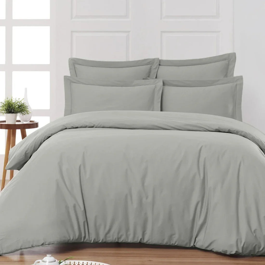 Housse de lit coton satiné 300 fils - 4 pièces (sans couette) - Justyol