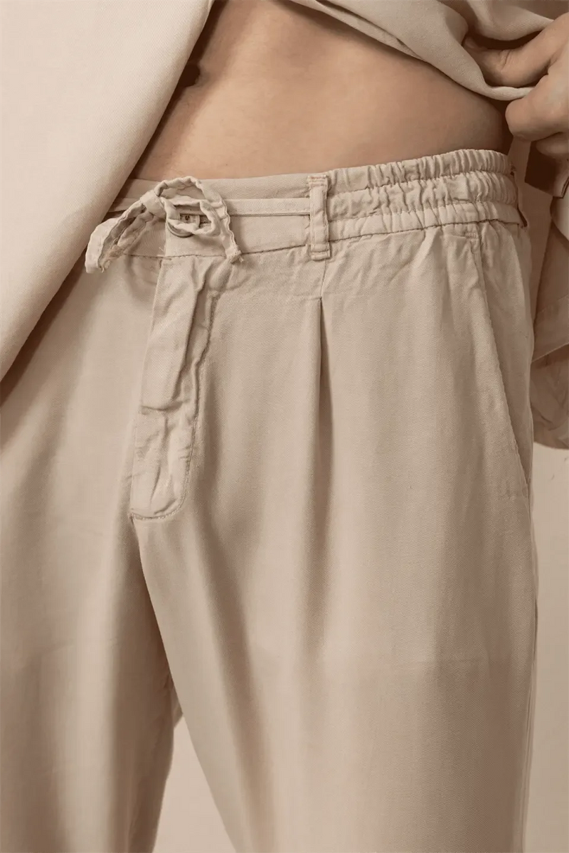 Pantalon Homme en Coton à Taille Ajustable