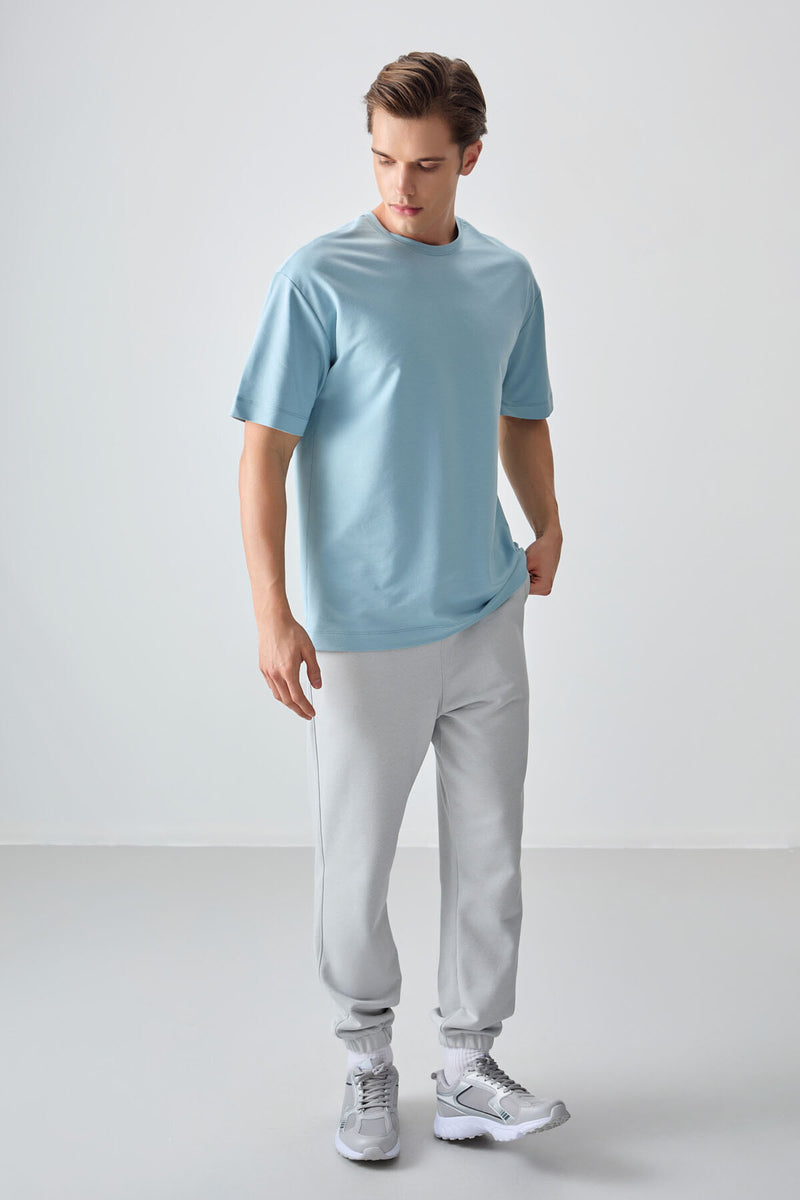T-shirt Homme Basique Oversize en Coton Épais et Doux