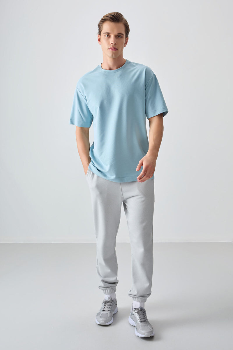 T-shirt Homme Basique Oversize en Coton Épais et Doux