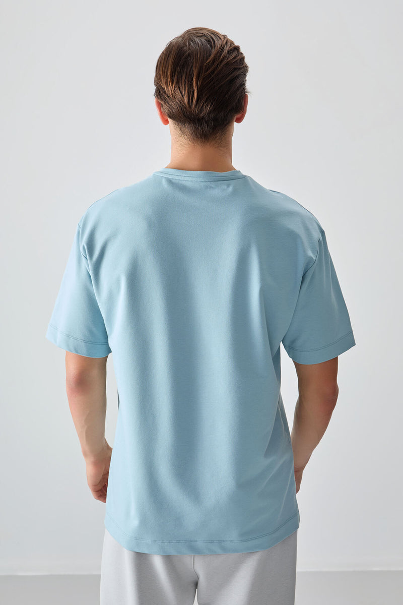 T-shirt Homme Basique Oversize en Coton Épais et Doux
