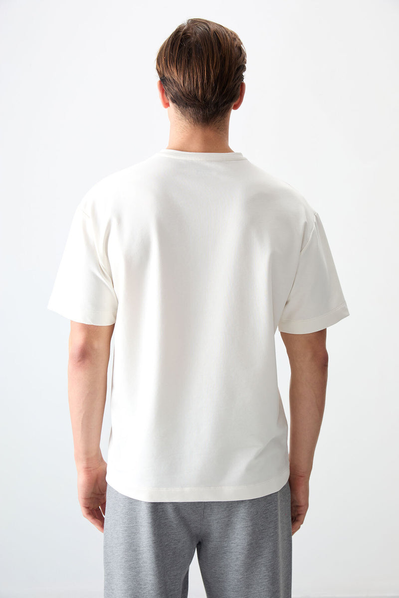 T-shirt Homme Basique Oversize en Coton Épais et Doux