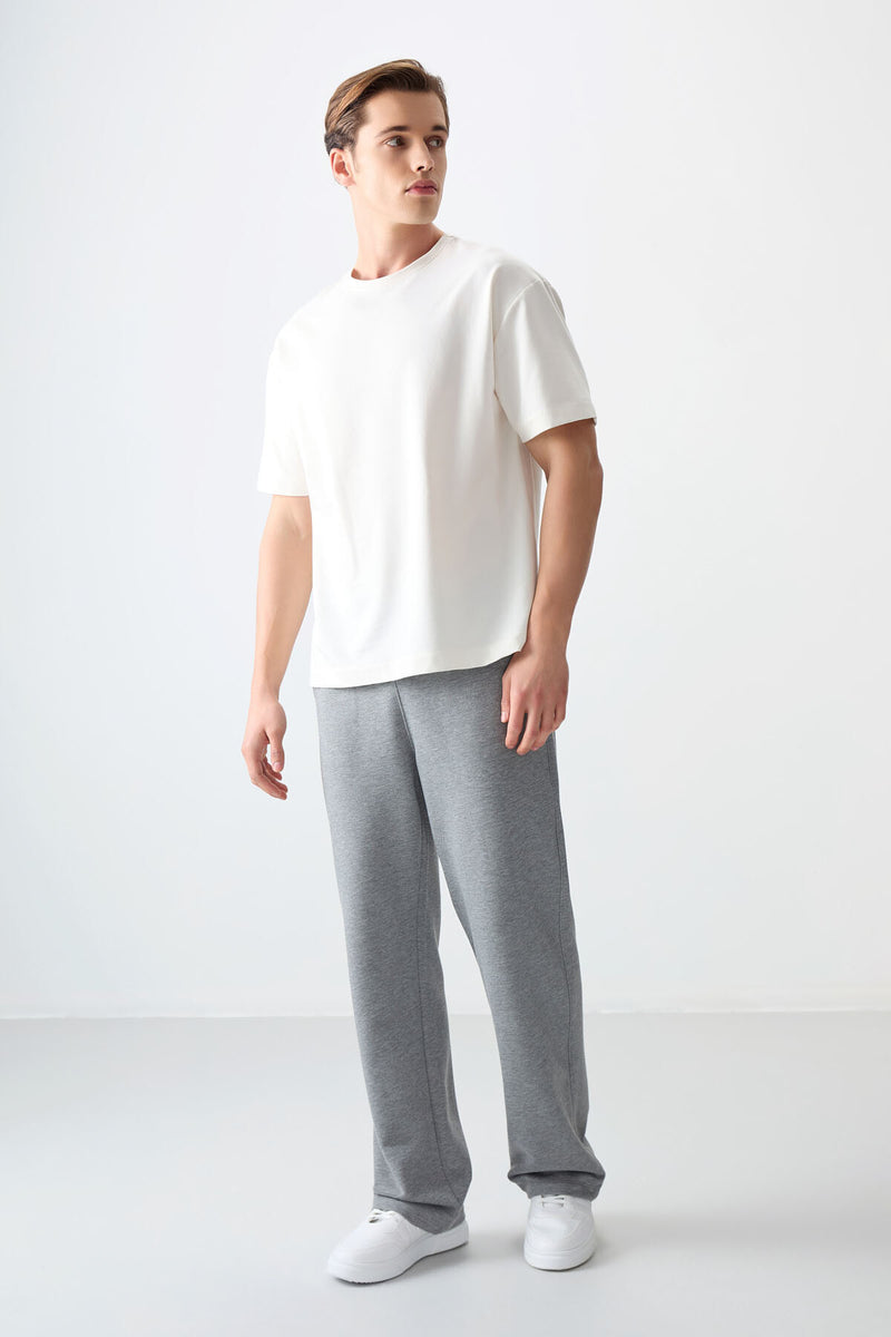 T-shirt Homme Basique Oversize en Coton Épais et Doux