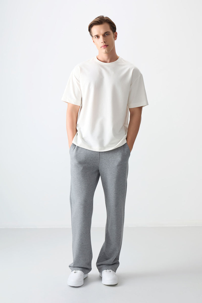 T-shirt Homme Basique Oversize en Coton Épais et Doux