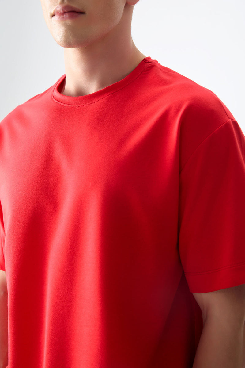 T-shirt Homme Basique Oversize en Coton Épais et Doux