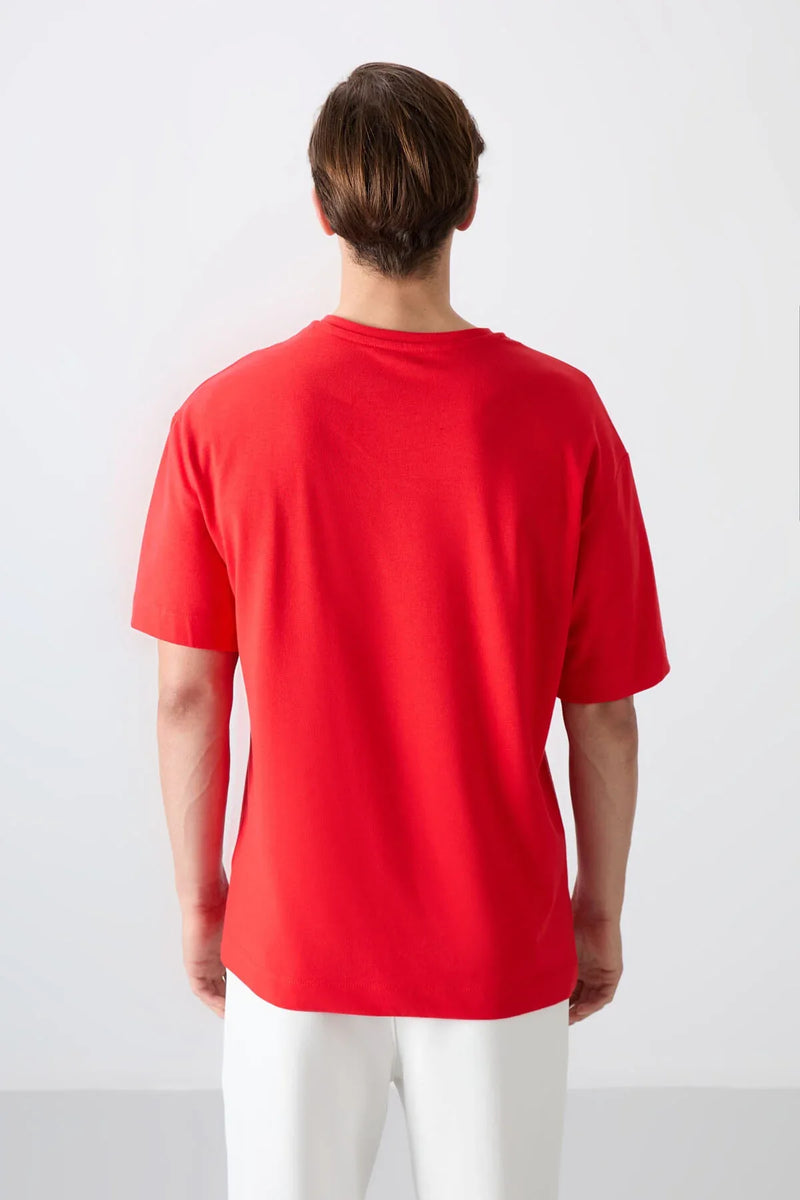 T-shirt homme oversize en coton épais avec imprimé - 88334