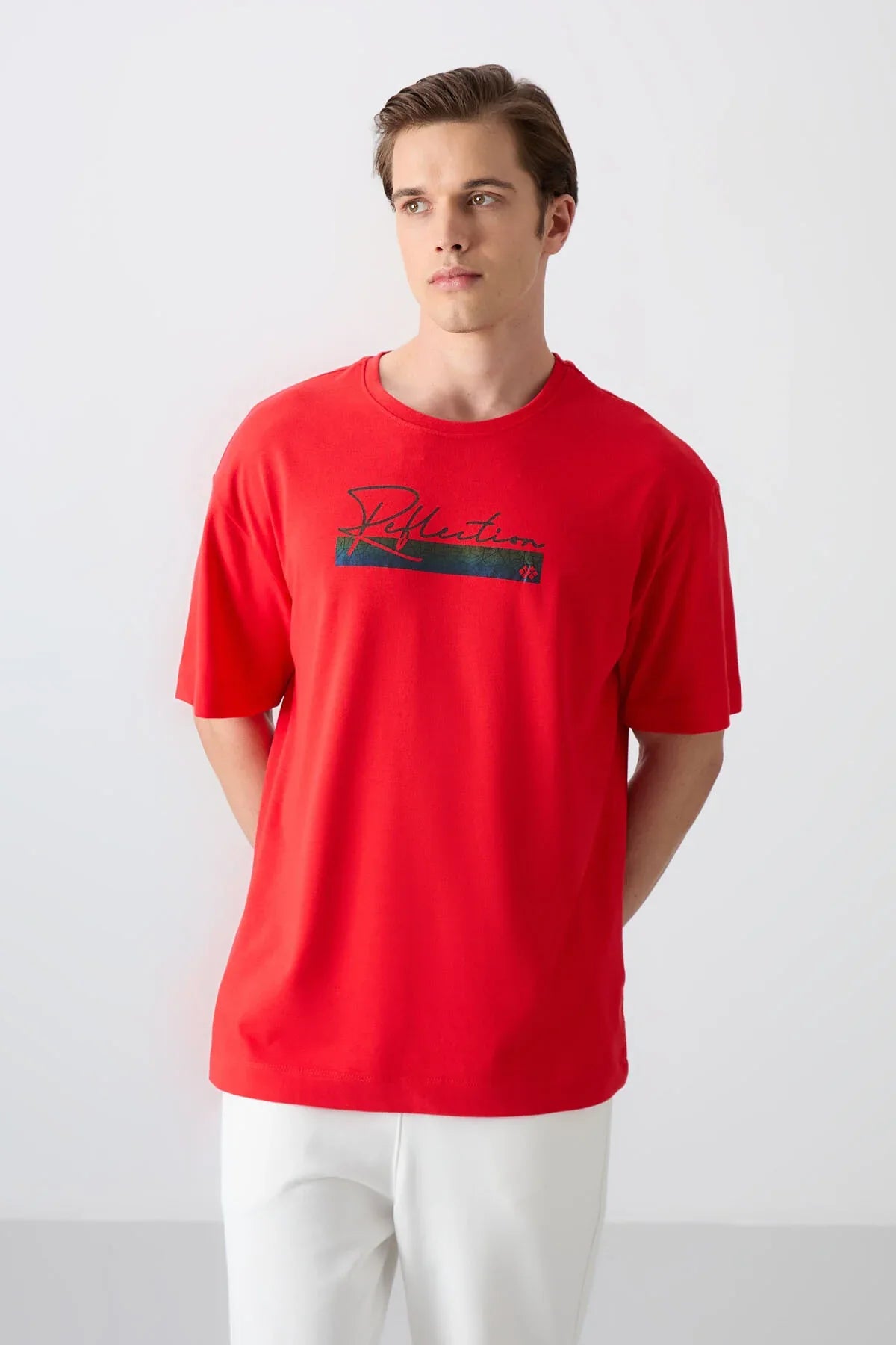 T-shirt homme oversize en coton épais avec imprimé - 88334 - Justyol