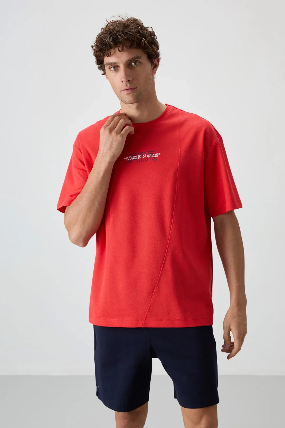 T-shirt homme oversize imprimé en coton épais texturé - Justyol