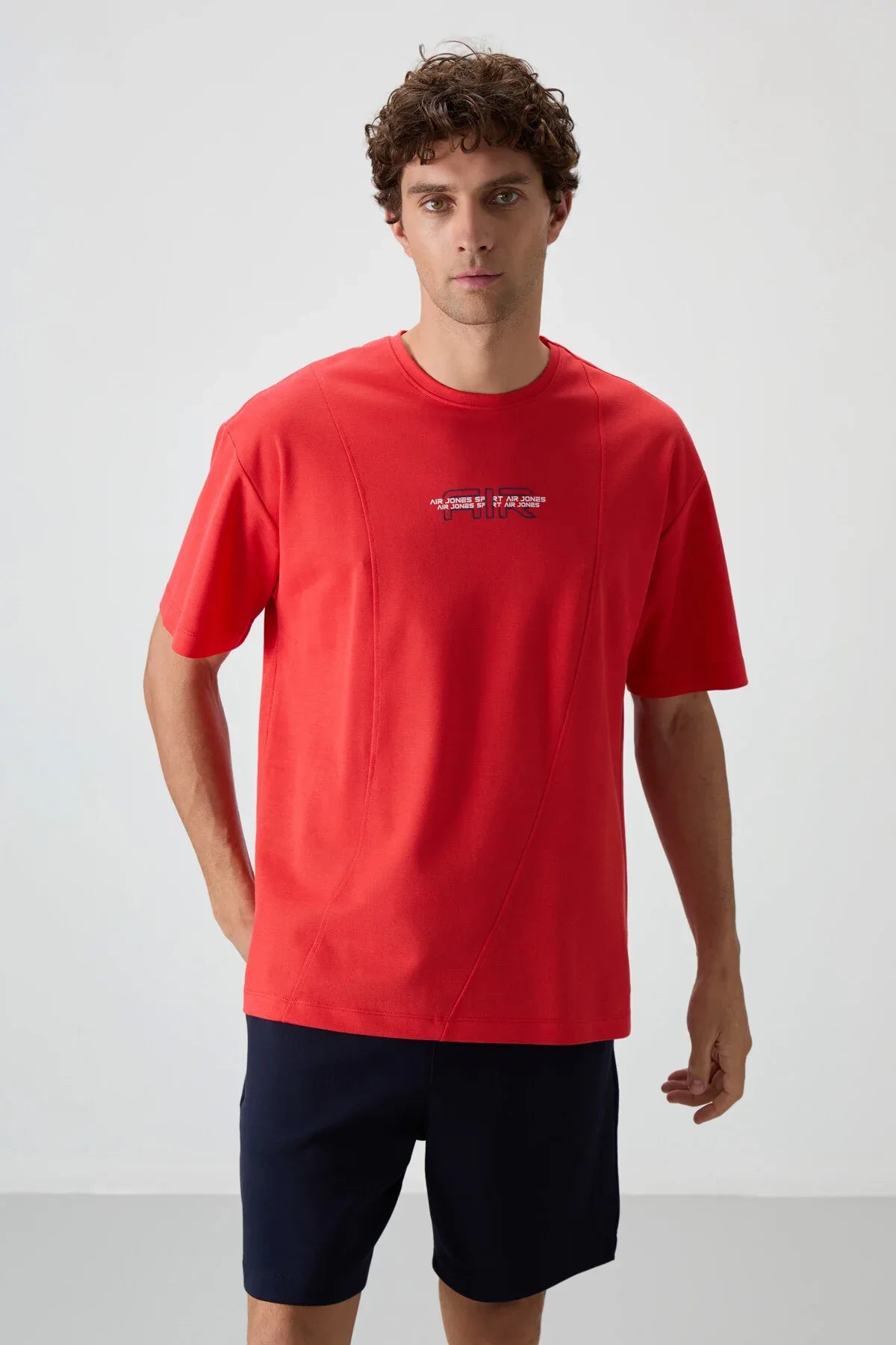 T-shirt homme oversize imprimé en coton épais texturé - Justyol