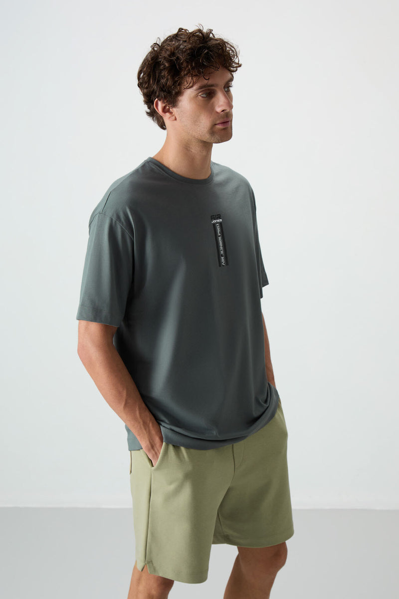 T-shirt Homme Oversize 100% Coton à Texture Douce et Imprimé