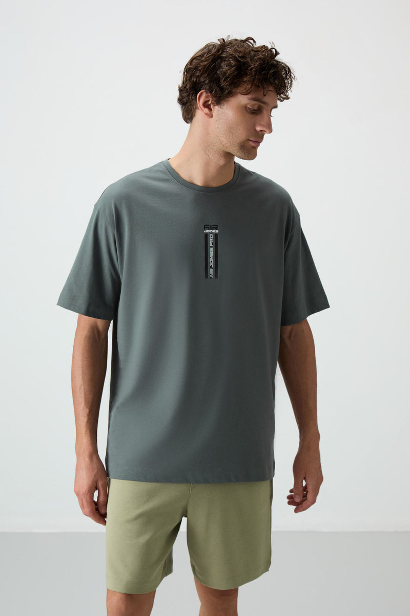 T-shirt Homme Oversize 100% Coton à Texture Douce et Imprimé