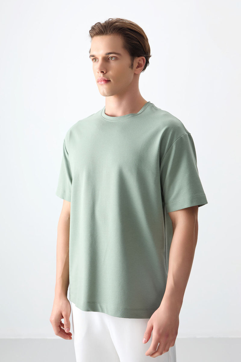 T-shirt Homme Basique Oversize en Coton Épais et Doux