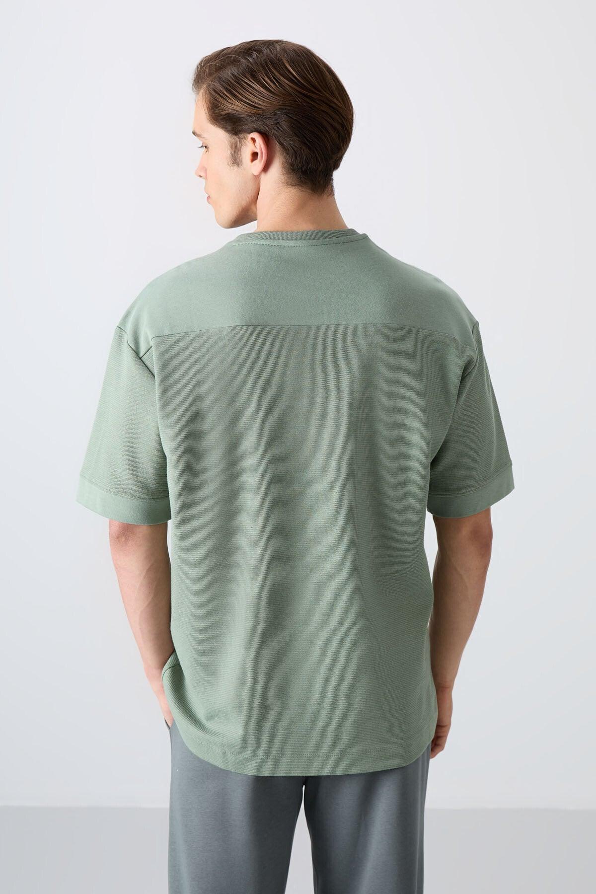 T-shirt homme oversize basic en coton épais à texture marquée - 88340 - Justyol