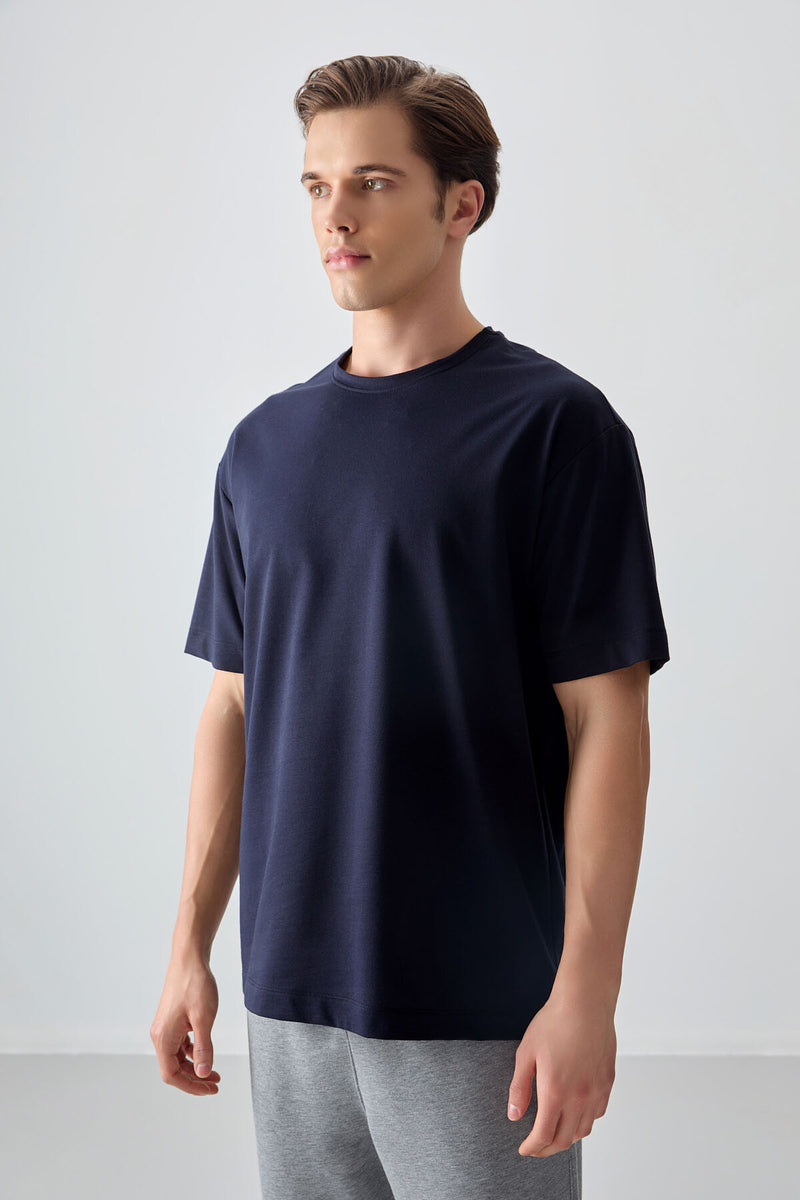 T-shirt Homme Basique Oversize en Coton Épais et Doux