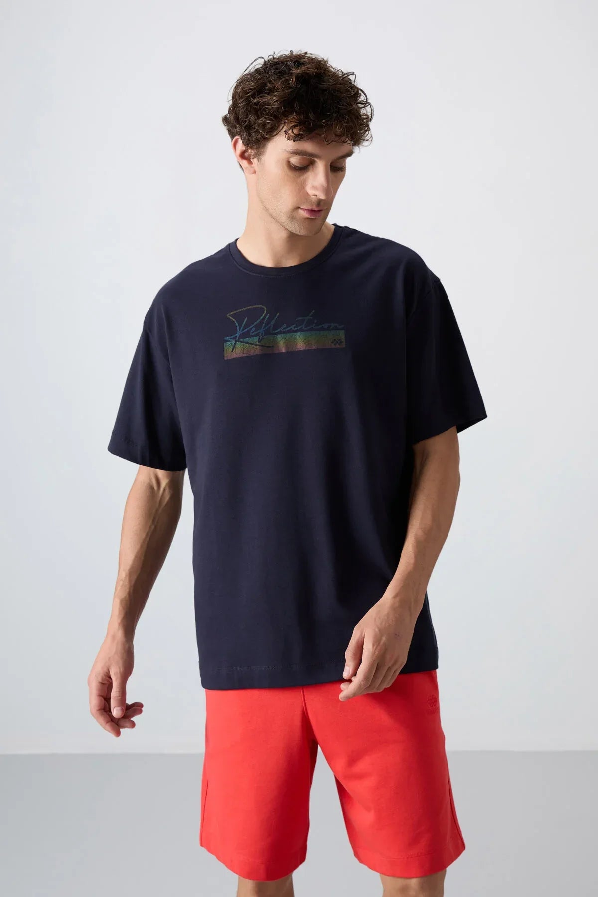 T-shirt homme oversize en coton épais avec imprimé - 88334 - Justyol