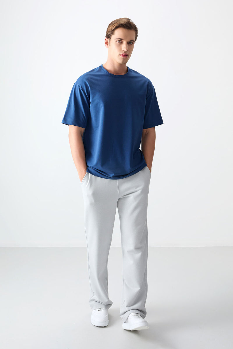 T-shirt Homme Basique Oversize en Coton Épais et Doux