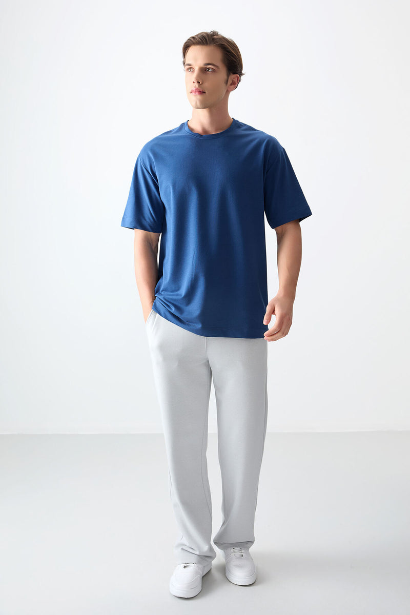 T-shirt Homme Basique Oversize en Coton Épais et Doux