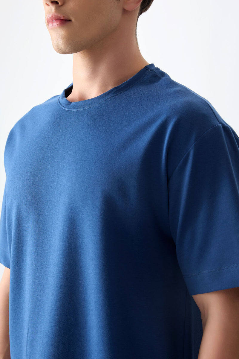 T-shirt Homme Basique Oversize en Coton Épais et Doux