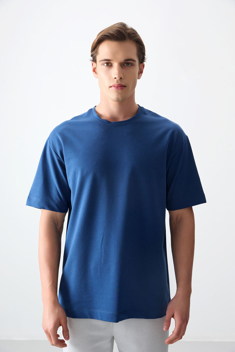 T-shirt Homme Basique Oversize en Coton Épais et Doux