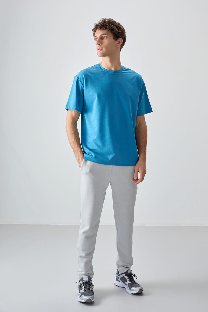 T-shirt Homme Basique Oversize en Coton Épais et Doux